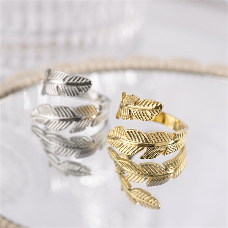 Creative Feather Open Ring