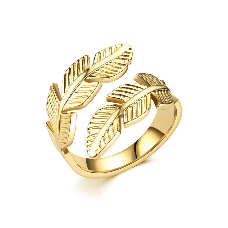 Creative Feather Open Ring