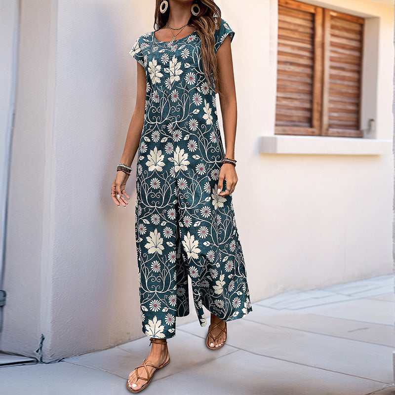 Printed Wide Leg Jumpsuit