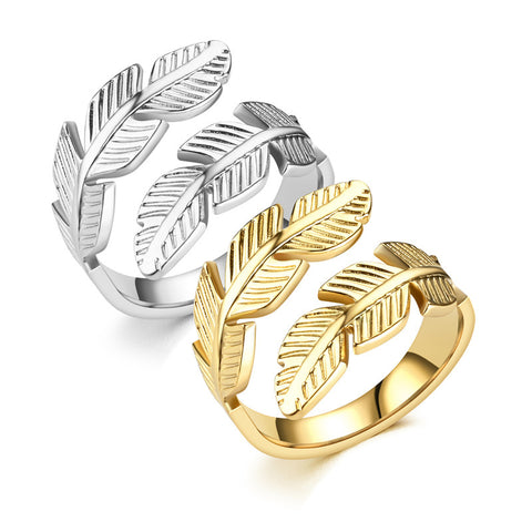 Creative Feather Open Ring