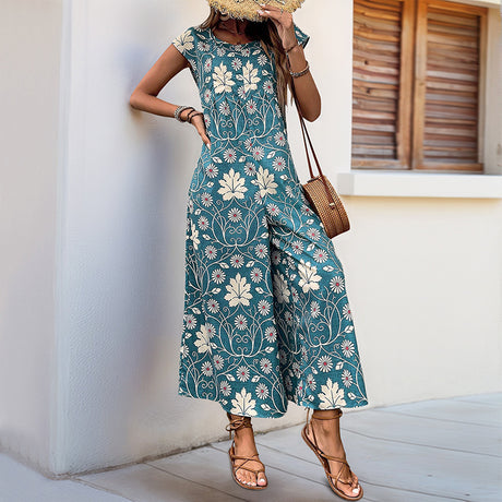 Printed Wide Leg Jumpsuit