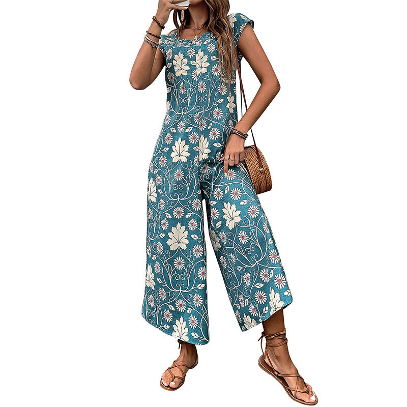 Printed Wide Leg Jumpsuit