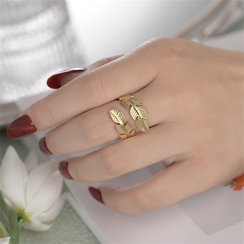 Creative Feather Open Ring