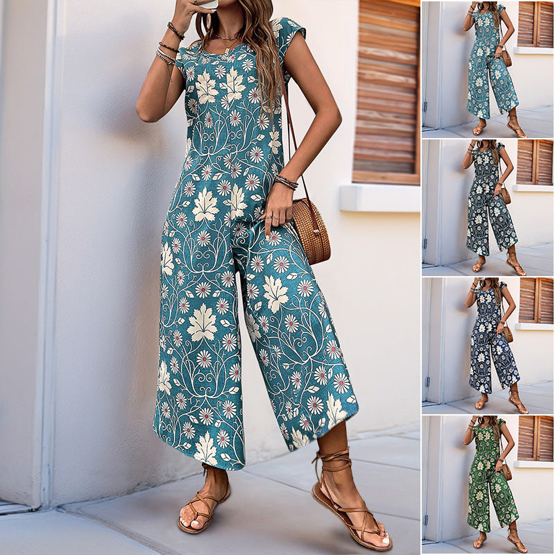 Printed Wide Leg Jumpsuit